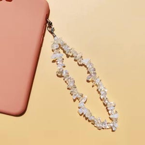 Opalite tumbled stone phone wristlet strap