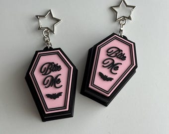 Kpop Clicker Keychain | Bite Me Coffin Clicker | Vampire Fidget Clicker | Kpop Inspired Desk Toy | Kpop Merch