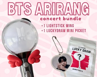 BTS Arirang Concert Bundle | BTS Lightstick Angel Wing Accessories | BTS Arirang Mini Picket Keychain Lucky Draw