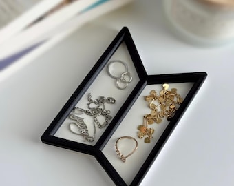 Bandeja para joyas con el logo de BTS / Bandeja para joyas Kpop / Decoración de escritorio / Soporte para anillos / Regalo de BTS hecho por fans
