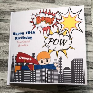 Superhero Boys Girls Personalised Birthday Card Happy Birthday Son Nephew Grandson Niece 5th 8th 10th Greeting Card Handmade Boys Birthday