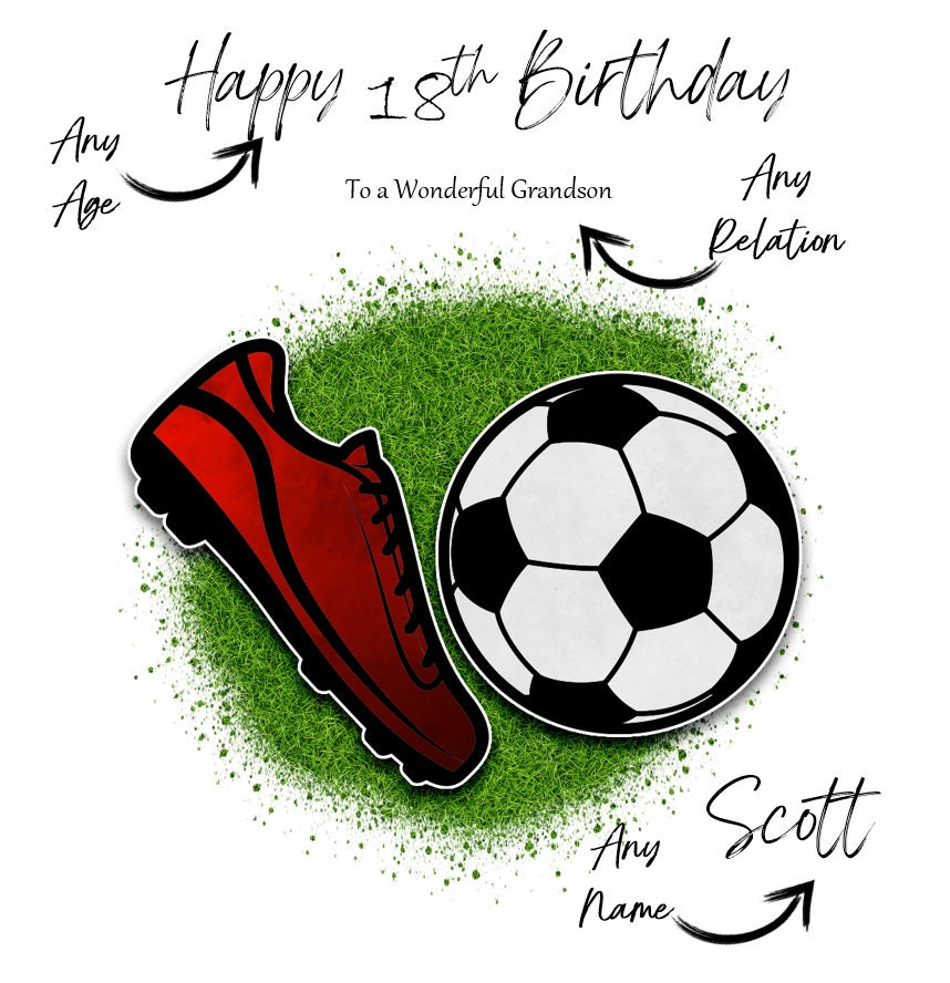 Tarjeta Personalizada Niño Tarjeta De Cumpleaños Personalizada De Fútbol Americano – Para Niño, Sobrino, Hijo O Nieto Memory Adrenalyn