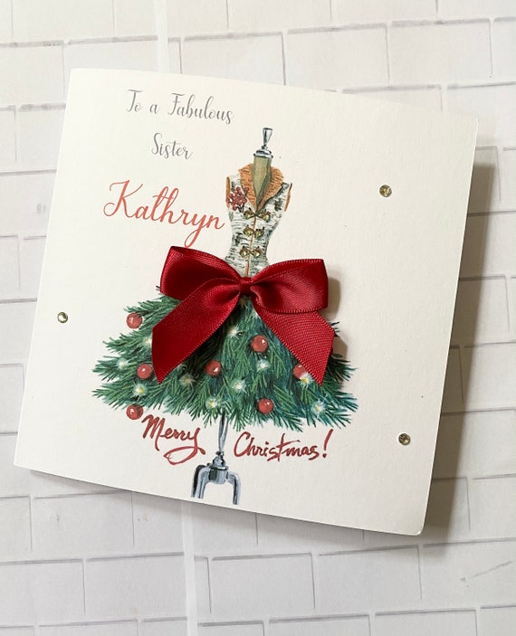 Handmade Christmas Card for Women Handmade and Personalised SisterDaughter
