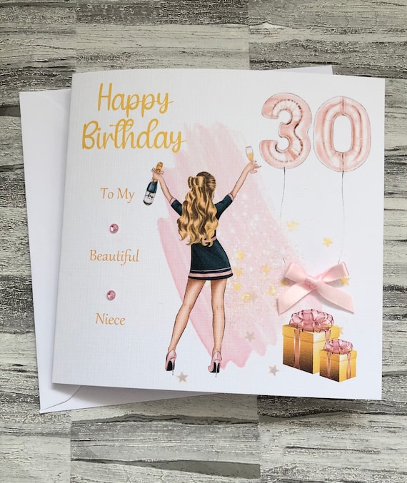 Personalised Woman's Birthday Card for Her Happy Birthday Bestie Cousin  Friend Party Girl Greeting Card Handmade