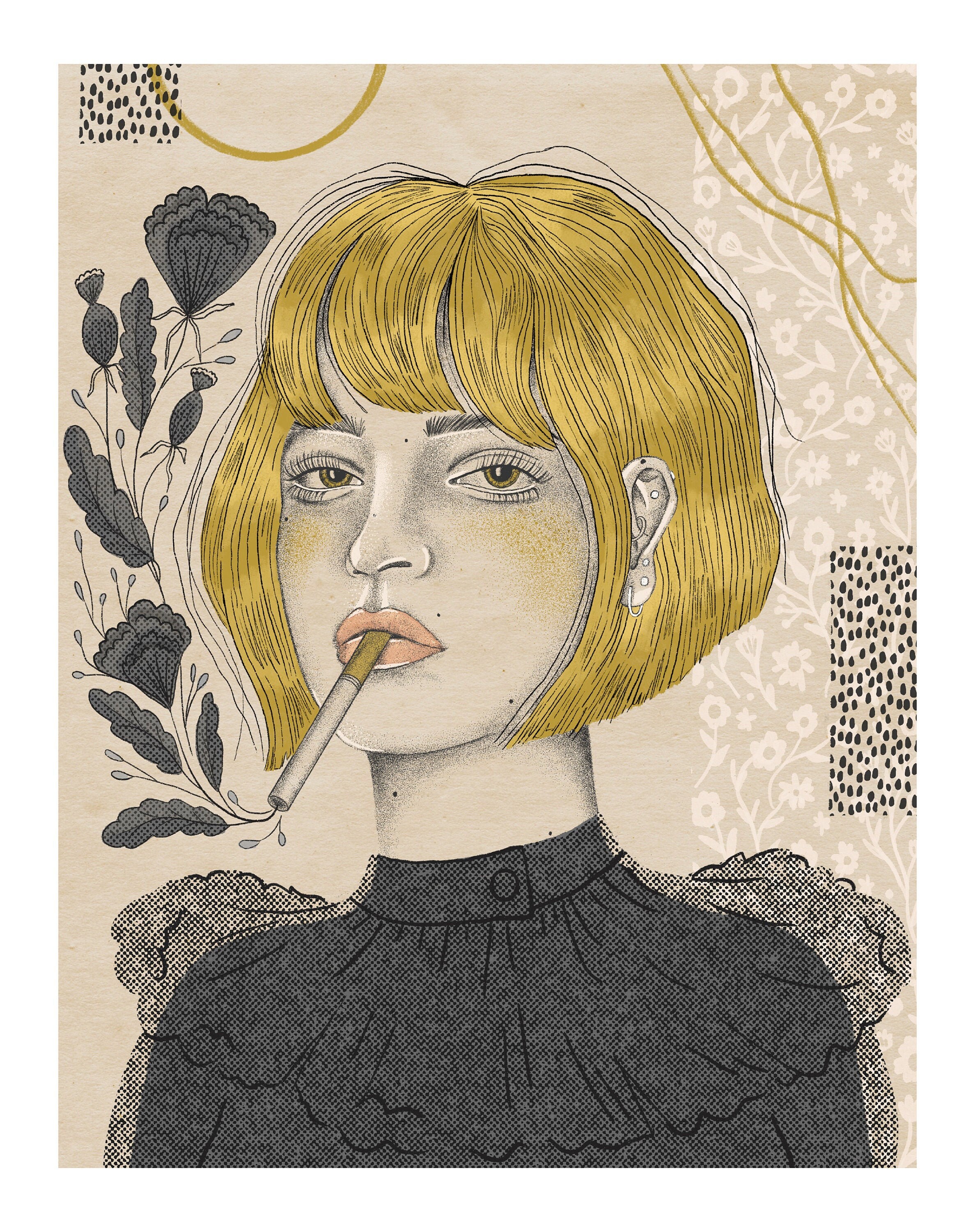 Charlotte Illustrated Art Print Etsy