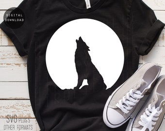 Howling Wolf SVG, Wolf Svg, Kids Bedroom Svg, Halloween Decal, Halloween SVG, Wolf Silhouette, Digital cutting file
