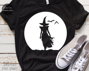 Witch SVG, Wicked Witch Svg, Kids Bedroom Svg, Halloween Decal, Halloween SVG, Witch Silhouette, Digital cutting file