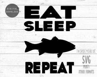 Download Eat Sleep Fish Svg Etsy