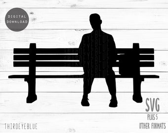 Man on Bench SVG Home Decor Decal Tshirt Mug Gift Digital cutting file