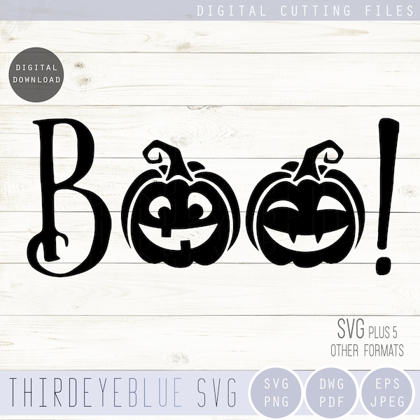 Boo Pumpkin SVG, Pumpkin Face Svg, Boo Svg, Halloween Shirt Svg, Halloween Decal, Halloween SVG, Pumpkin Silhouette, Digital cutting file