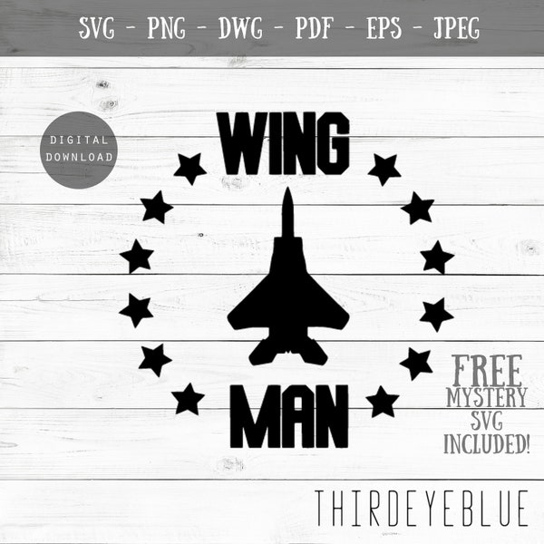 Top Gun Wing Man Funny SVG Digital cutting file