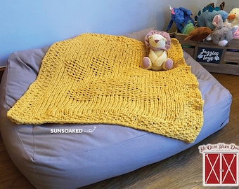 Knit Paw Print Pet Blanket - Medium | Dog Blanket | Cat Blanket | Pet Bedding | Dog Bedding | Handmade | Pet Blanket | Ready to Ship