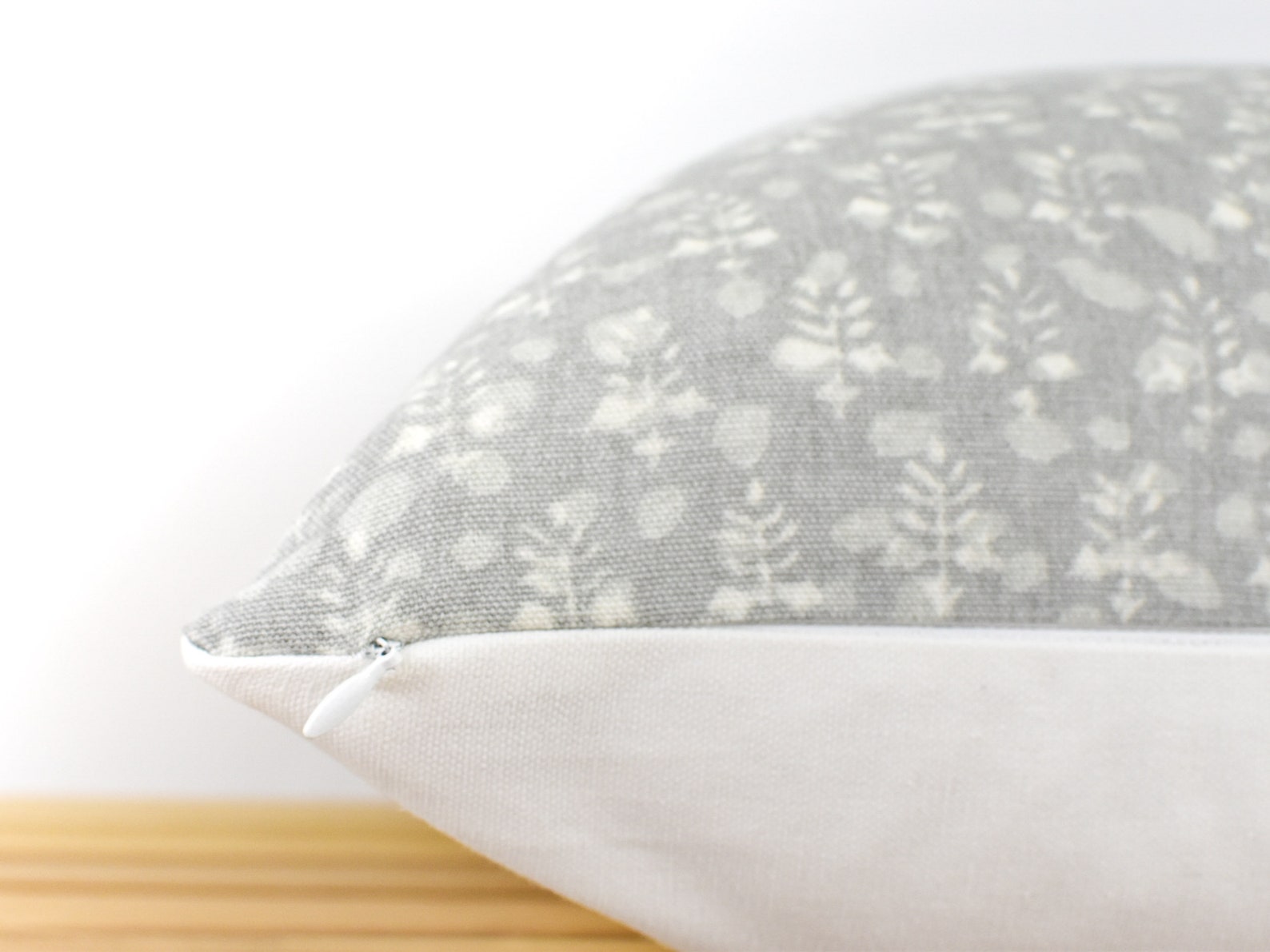 Gray Floral Pillow Cover Gray Pillow Cover Farmhouse Floral Etsy