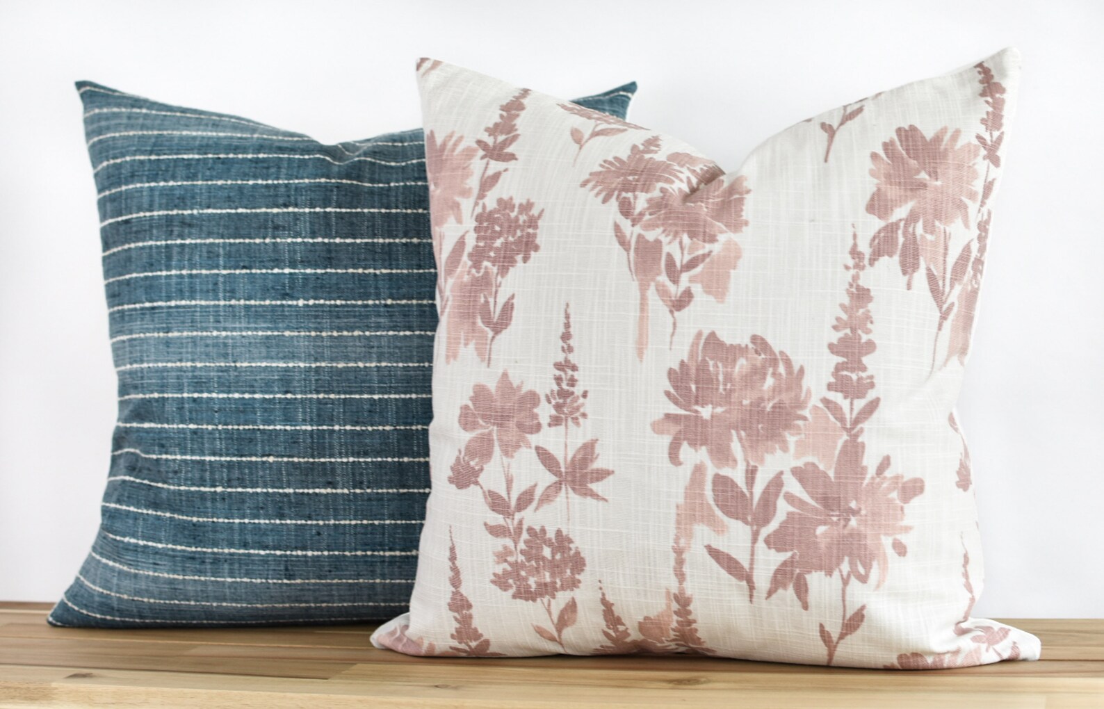 Navy Striped Pillow Cover Denim Striped Pillow Cover Striped Etsy