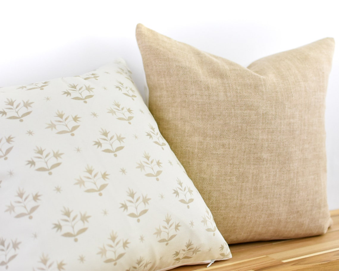 Tan Woven Pillow Cover Beige Woven Pillow Cover Tan Textured Etsy