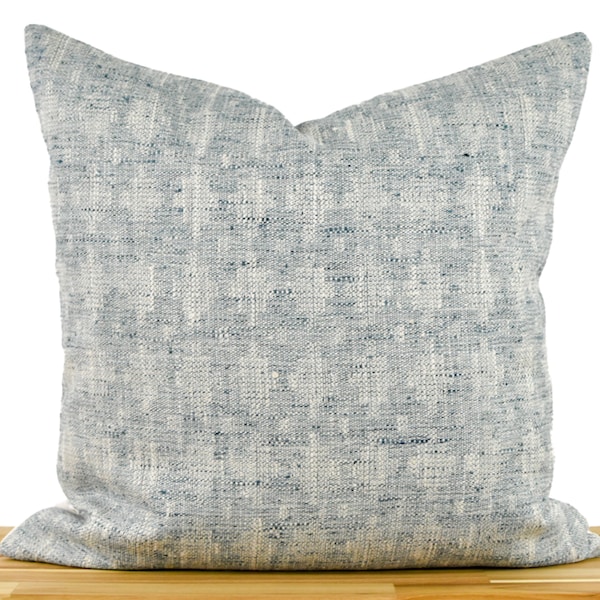 Blue Woven Pillow Cover, Blue Geometric Pillow Cover, Ikat Pillow Cover, Blue Textured Pillow Cover, Designer Pillow, Pillow Cover 18x18