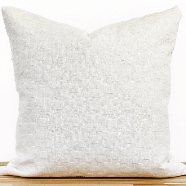 White Textured Pillow Etsy