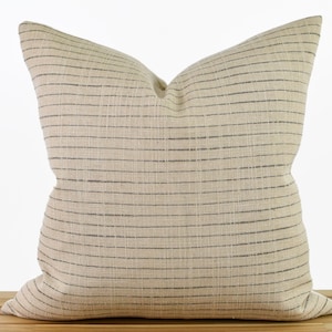 Tan and Dark Brown Striped Pillow Cover, Linen and Dark Brown Striped Pillow Cover, Neutral Pillow Cover, Neutral Striped Pillow Cover