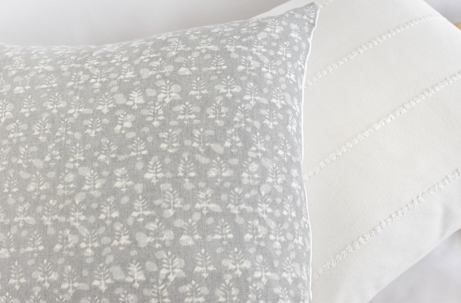 Gray Floral Pillow Cover Gray Pillow Cover Farmhouse Floral Etsy