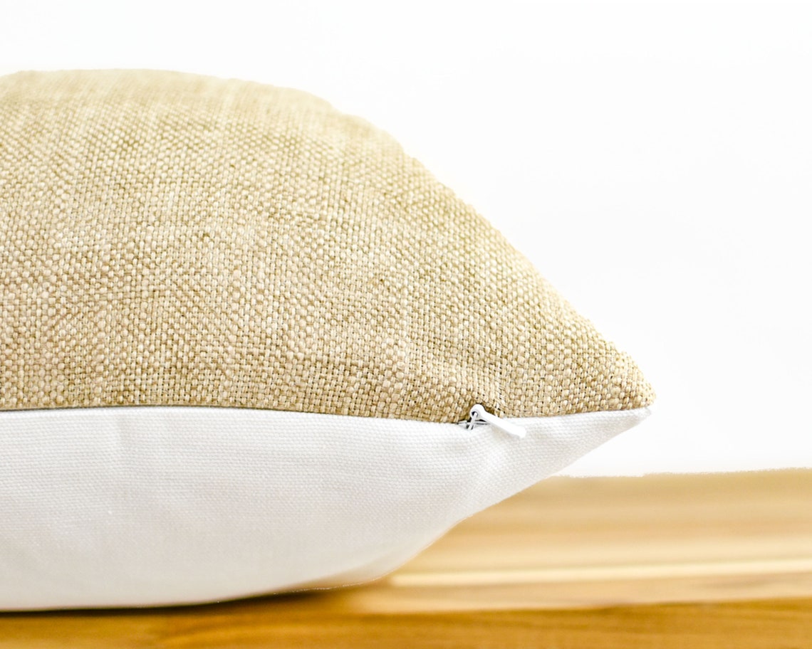 Tan Woven Pillow Cover Beige Woven Pillow Cover Tan Textured Etsy