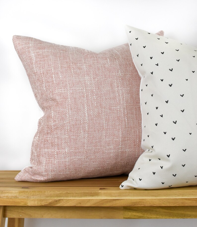 Cream With Black Hearts Pillow Cover Black and White Pillow Etsy