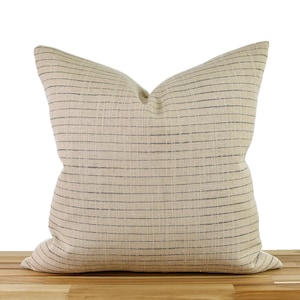 Tan and Dark Brown Striped Pillow Cover, Brown Pinstripe Pillow Cover