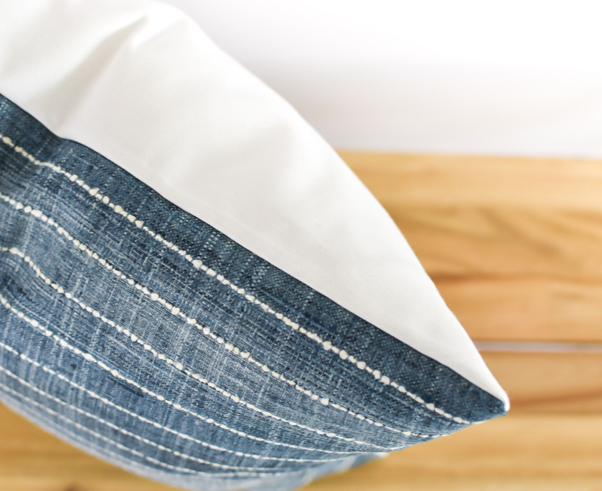 Navy Striped Pillow Cover Denim Striped Pillow Cover Striped Etsy