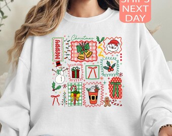 Sudadera navideña divertida con capucha de Papá Noel y árbol de Navidad, ropa de invierno para mujer, atuendo acogedor, esta es la temporada