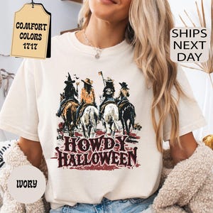 Comfort Colors® Howdy Halloween Shirt, Cowgirl Riding Shirt, Funny Halloween Shirt, Funny Cowgirl T-shirt, Western Halloween Shirt