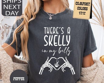 Halloween Pregnancy Shirt, October Pregnancy Announcement, Spooky Mama Shirt, Funny Pregnancy Tshirt, Pregnant Comfort Colors Tshirt