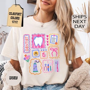 Comfort Colors Cute Dentist Shirt, Tooth Shirt, Dental Hygiene Gift, Dental Assistant Shirt, Dentist Gift, Dental Office Gift, Dental Squad