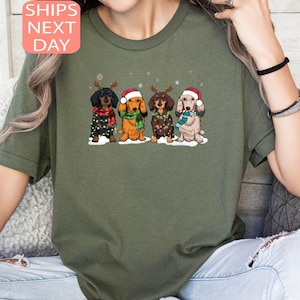 Dachshund Christmas Shirt, Christmas Dog Shirt, Dachshund Shirt, Dachshund Mom Shirt, Dog Lover Shirt, Dachshund Lover Shirt, Xmas Gift