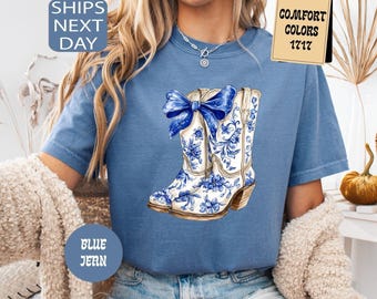 Shirt van Comfort Colors® Am I Okay, T-shirt cowgirllaarzen, toile-westernshirt, country-T-shirt