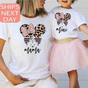 Leopard Mama And Mini Shirt, Disney  Mama And Me T Shirt, Mothers Day Shirt, Mothers Day Gift, Minnie Mama And Daughter Tee, Gift For Mama