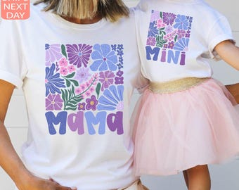 Floral Mama Mini Shirt, Mommy And Me Matching Shirts, Mom And Girl Tee