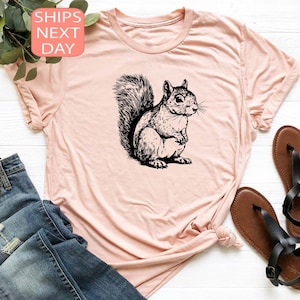 Camiseta de ardilla con flores, camiseta de ardilla, camiseta de ardilla con flores, camiseta de ardilla con flores, camiseta para amantes de los animales, camiseta de ardilla, regalo para amantes de las ardillas