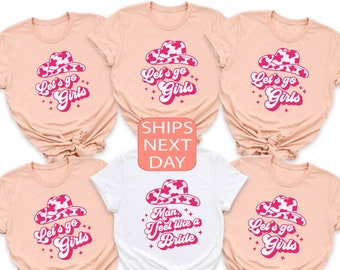 Let's Go-shirts vrijgezellenfeest meisjes, cadeaus vrijgezellenfeest