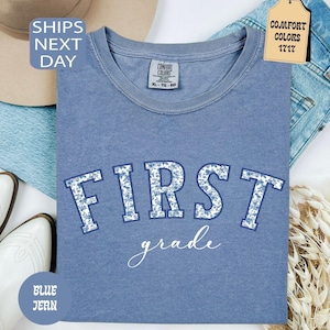 Comfort Colors® First Grade Teacher Shirt, Toile de Jouy 1st Grade TShirt, First Grade Teacher Appreciation Gift, Elementary School T-shirt