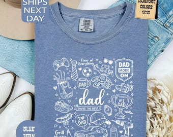Camiseta personalizada Comfort Colors com desenho de pai, camiseta divertida para papai, camiseta para vovô, presente para o papai