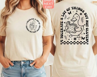 Camiseta "Tolero muchas cosas, pero no el gluten", Concientización sobre la enfermedad celíaca, Camiseta divertida sin gluten, Sudadera con gluten para celíacos, Regalo dietético