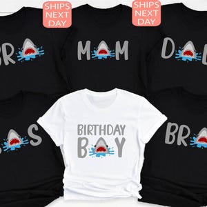Shark Birthday Boy Shirt, Custom Shark Party Shirt, Family Matching Shark Birthday Tee, Ocean Theme Birthday Outfit for Kids, Shark Apparel