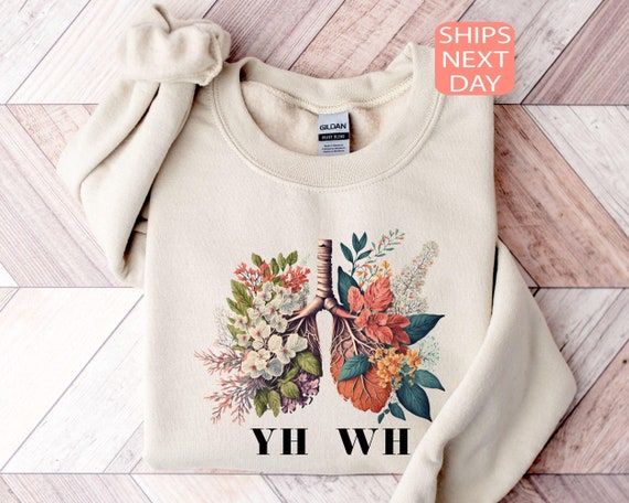 YHWH Sweatshirt, Yahweh Hoodie, Floral Christian Sweatshirt, Floral Lungs Sweater, Christian Shirt, YHWH Breathe, Womens Faith Shirt