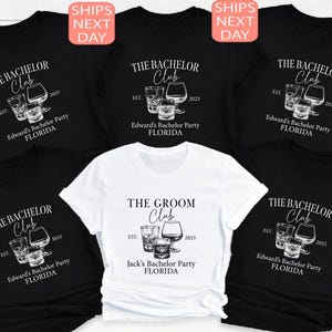 Bachelor Party Shirts, Groomsmen Shirt Gift Personalized, The Bachelor Club Shirt, Custom Location Bachelor Party Tee, Groomsmen Gifts