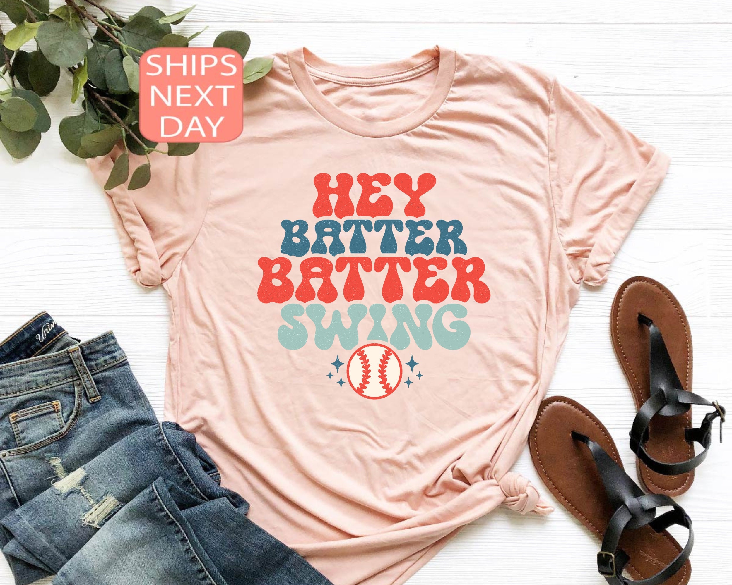 Discover Hey Batter Batter Swing Tee, Baseball Shirt