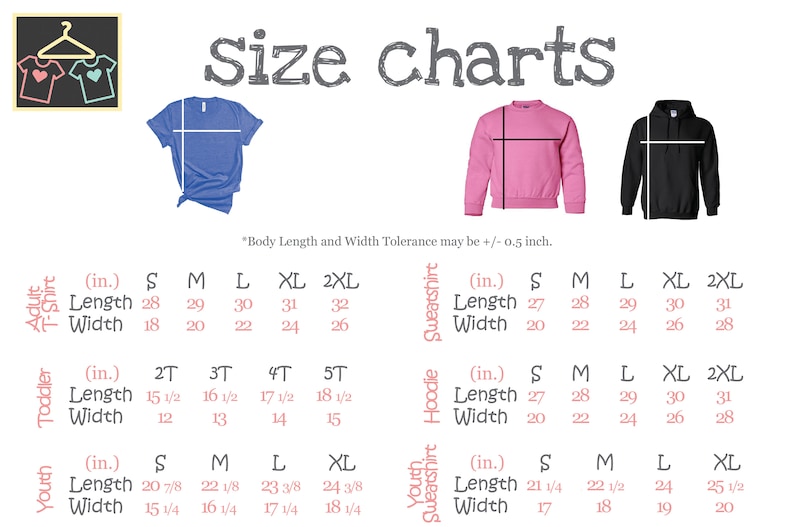 a diagram of a size chart for a women's hoodie