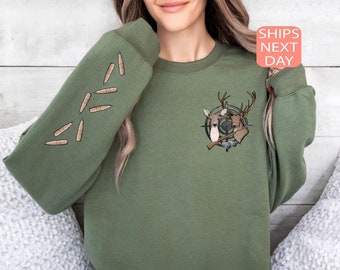 Jagdsaison Crewneck Sweatshirt, Hirsch Jagd Hoodie, Outdoor-Bekleidung