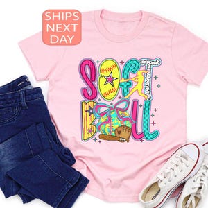 Kids Softball Shirt, Girls Softball Shirts, Youth Softball Shirts, Matching Mom and Daughter Shirts, Softball Gift, Softball Player Shirt