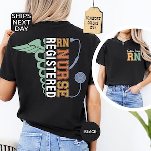 Maglietta per infermieri professionali con nome personalizzato Comfort Colors®, maglietta per infermieri, regalo di laurea per infermieri, abbigliamento per studenti infermieristici, regalo per operatori sanitari