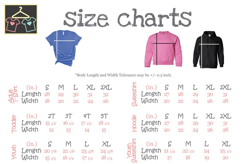 a diagram of a size chart for a women's hoodie