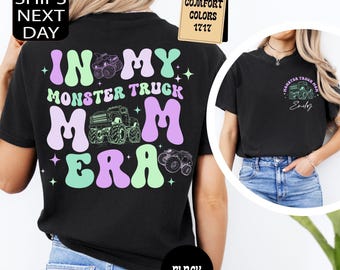 Komfort Farben Monster Truck Mama Shirt, schwangere Mama Shirt, benutzerdefinierte Monster Truck Shirt, Junge Geburtstagsparty Shirt, neue Mama Shirt, Mama Geschenk